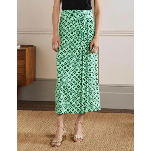 Boden Green Patterned Midi Skirt - Picture 2 of 11